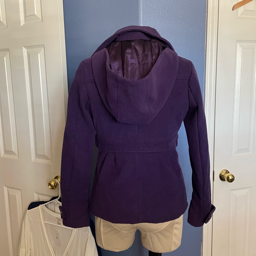 Junior’s Purple Pea Coat Jacket - Picture 5 of 10
